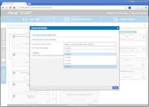 Editing embedded processor clock configuration