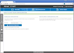 Saving an Atmel START embedded processor project