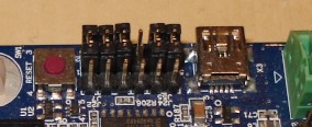 Jumper settings on the LPCXpresso base board for the correct SPI and I2C configuration demo 2